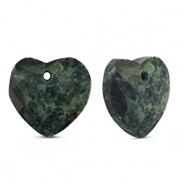 Colgante de piedra natural Vidrio corazón Negro-gris