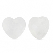 Colgante de piedra natural Vidrio corazón Blanco