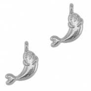 Colgantes metálicos DQ sello Plata vieja (sin níquel)