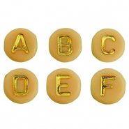Abalorios letras acrílicas mix Amarillo ocre-oro