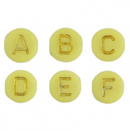Abalorios letras acrílicas mix Amarillo-oro