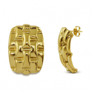 Pendientes Acero Inox rectángulo Dorado