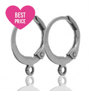 Cierre pendiente ballestilla con anilla de acero inox Plateado