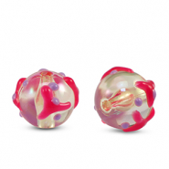 Abalorios acr&iacute;licos puntos Transparente rosa-morado