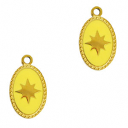 Colgantes Acero Inox oval sol Dorado-amarillo