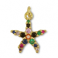 Metal TQ lat&oacute;n colgante estrella de mar Dorado-multicolor