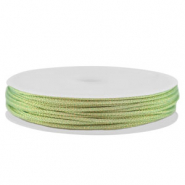 Hilo macram&eacute; trenzado 1mm Verde claro-dorado met&aacute;lico