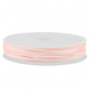 Hilo macram&eacute; trenzado 1mm Rosado claro met&aacute;lico