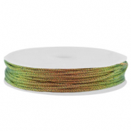 Hilo macram&eacute; trenzado 0,8mm Multicolor-naranja verde met&aacute;lico