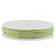 Hilo macram&eacute; trenzado 0,8mm Verde claro-dorado met&aacute;lico