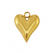 Colgantes Acero Inox corazón Dorado