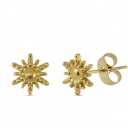 Pendientes Acero Inox sol Dorado