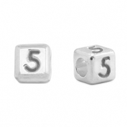 Abalorios letras met&aacute;licos DQ 5 Plata vieja (sin n&iacute;quel)