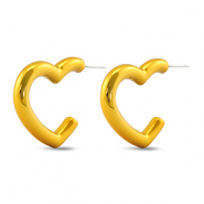 Pendientes trendy coraz&oacute;n Amarillo dorado