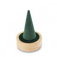 Expositor de joyer&iacute;a para anillos Natural-verde oscuro