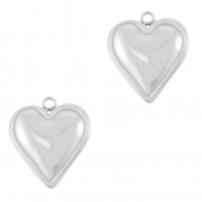 Colgantes Acero Inox corazón Plata