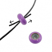 Abalorios de cierre deslizante esmalte 10x4mm P&uacute;rpura lavanda