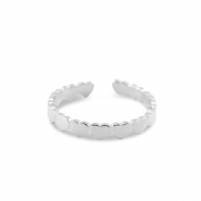 Anillos Acero Inox corazón Plateado