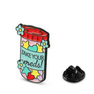 Pins "Take your meds" Rojo-azul-rosa