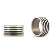 Correderas metálica DQ anillo con acanalado Plata vieja (sin níquel)