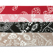 Mix de 4 bandanas Rojo-rosa claro-negro-marr&oacute;n taupe