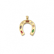 Metal TQ latón colgante herradura Dorado