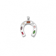 Metal TQ latón colgante herradura Plata