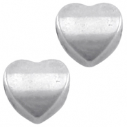 Abalorios metálicos DQ corazón 8mm Plata vieja (sin níquel)