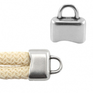 Terminal con anilla met&aacute;lico DQ para cord&oacute;n 5mm Plata vieja (sin n&iacute;quel)