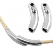 Cierre magn&eacute;tico met&aacute;lico DQ para cord&oacute;n (Dreamz) 5 mm plata vieja (sin n&iacute;quel)