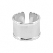 Fornituras DQ met&aacute;licas anillo base (para 10mm cord&oacute;n/cuero) plata vieja (sin n&iacute;quel)