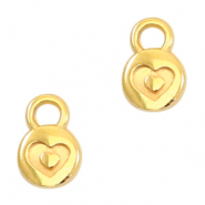 Colgantes metálicos DQ 6mm corazón Dorado (sin níquel)