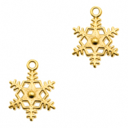 Colgantes metálicos DQ copo de nieve Dorado sin níquel)