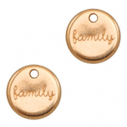 Colgantes metálicos DQ "family" 12mm Oro rosado (sin níquel)