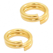 Fornituras met&aacute;licas DQ anillo doble 5mm Dorado (sin n&iacute;quel)