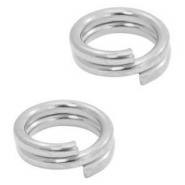 Fornituras DQ met&aacute;licas anillos dobles 5mm Plata vieja (sin n&iacute;quel)