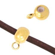 Fornituras met&aacute;licas DQ colgante bola con anilla e interior pl&aacute;stco Dorado (sin n&iacute;quel)