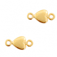 Colgantes metálicos DQ entrepieza corazón Oro (sin níquel)