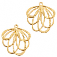 Colgantes metálicos DQ flor Oro (sin níquel)