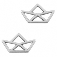 Colgantes metálicos DQ entrepieza bote Plata vieja (sin níquel)