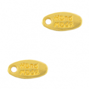 Colgantes met&aacute;licos DQ etiqueta "handmade" Dorado (sin n&iacute;quel)