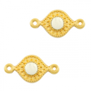 Colgantes metálicos DQ entrepieza Blanco cremoso-dorado (sin níquel)