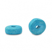Abalorios de cerámica griega DQ 6mm Azul aquamarina