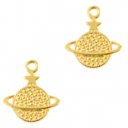 Colgantes met&aacute;licos DQ Saturno Dorado (sin n&iacute;quel)