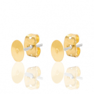 Fornituras DQ met&aacute;licas pendiente base 4mm Dorado (sin n&iacute;quel)