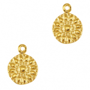 Colgantes metálicos DQ flor Dorado (sin níquel)