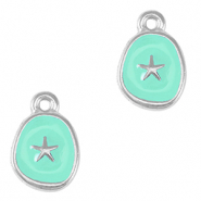 Colgantes met&aacute;licos DQ estrella de mar Plata vieja-azul veraman (sin n&iacute;quel)