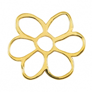 Colgantes metálicos DQ colgante / entrepieza flor Dorado (sin níquel)