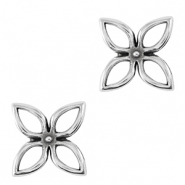 Colgantes metálicos DQ colgante / entrepieza flor Plata vieja (sin níquel)