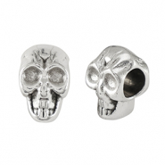 Abalorios met&aacute;licos DQ calavera Plata vieja (sin n&iacute;quel)